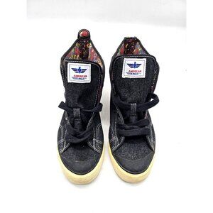 American Eagle Outfitters Shoes Womens 8 Sneakers Blue Denim High Top Flowers